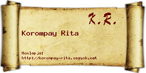 Korompay Rita névjegykártya