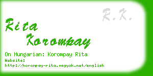 rita korompay business card